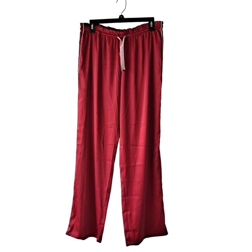 Victoria's Secret Pajama Pants Satin Lounge Sleepwear Red Womens Size Medium